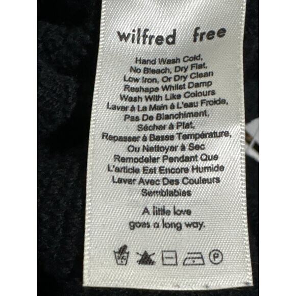 Aritzia Wilfred Lolan Sweater Small Merino Wool Cropped Knit Black - Picture 6 of 10